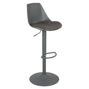 Set di 2 Sgabelli Samuel In Pp E Cuscino In Tessuto Grigio Scuro