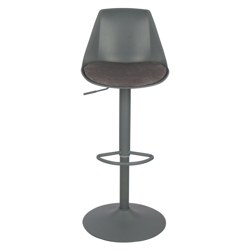 Set di 2 sgabelli Samuel polipropilene e cuscino grigio scuro moderni