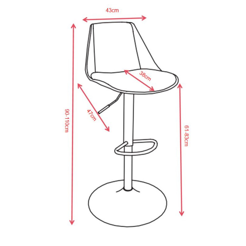 Set di 2 sgabelli Samuel polipropilene e cuscino grigio scuro moderni