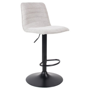 Set di 2 Sgabelli Charlie In Tessuto Tortora Chiaro E Base Nera