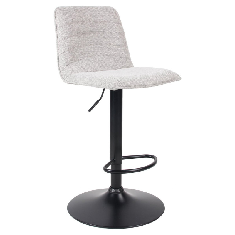 Set di 2 Sgabelli Charlie In Tessuto Tortora Chiaro E Base Nera