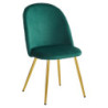 Set di 4 sedie Claire velluto verde scuro gambe oro moderne casa