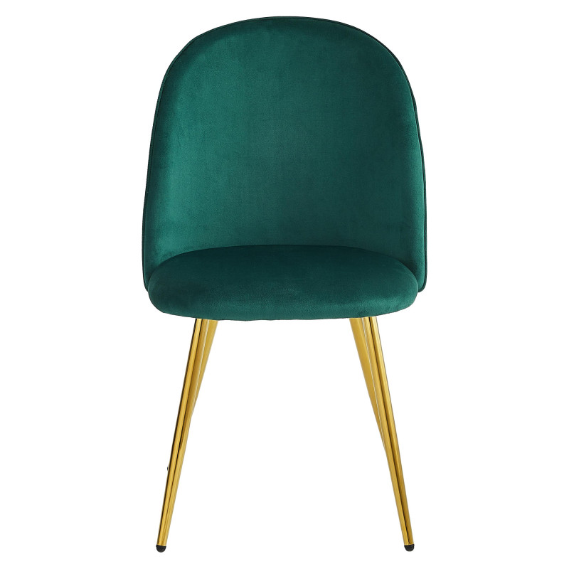 Set di 4 sedie Claire velluto verde scuro gambe oro moderne casa