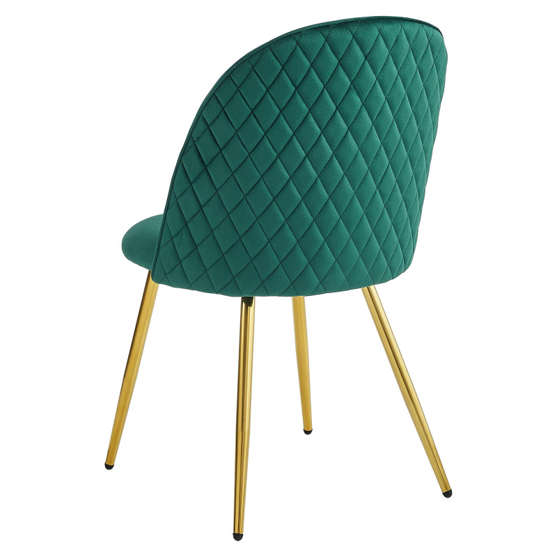 Set di 4 sedie Claire velluto verde scuro gambe oro moderne casa