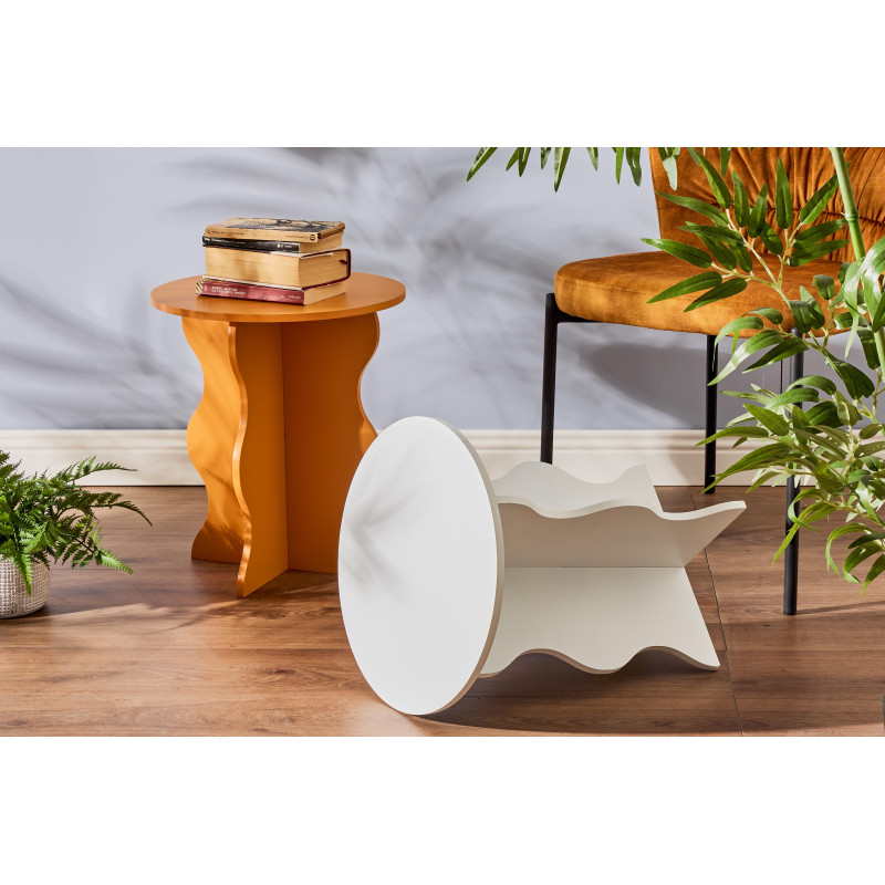 Set di 4 tavolini Sally 39x39x45cm MDF bianco moderni casa living