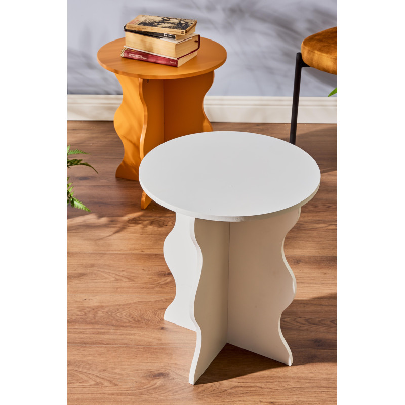 Set di 4 tavolini Sally 39x39x45cm MDF bianco moderni casa living