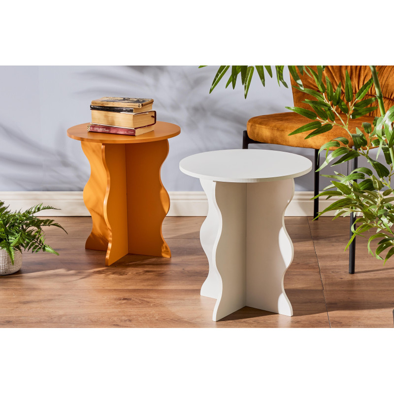 Set di 4 tavolini Sally 39x39x45cm MDF ocra moderni casa living