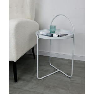 Zoom Set di 4 Tavolini Arky 41x41x66cm In Metallo Bianco