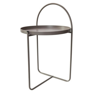 Set di 4 Tavolini Arky 41x41x66cm In Metallo Tortora