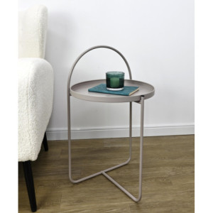 Zoom Set di 4 Tavolini Arky 41x41x66cm In Metallo Tortora