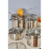 Set di 4 scolatutto cm 24 inox 18/10 con protezioni silicone cucina