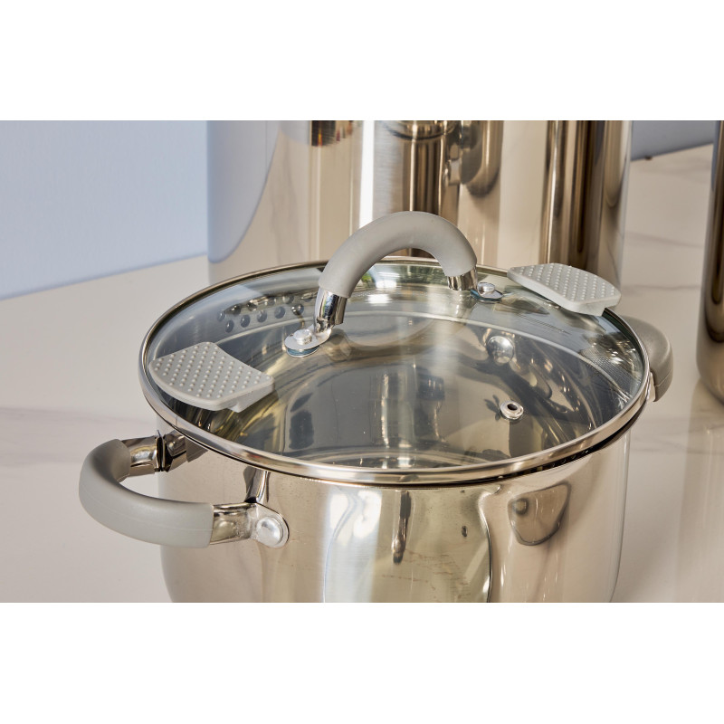Set di 4 scolatutto cm 24 inox 18/10 con protezioni silicone cucina