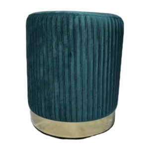 Set di 4 Pouf In Velluto Nolan Con Cuciture Verticali