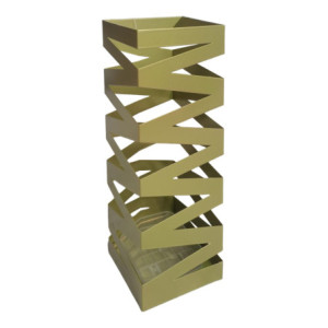 Set di 4 Portaombrello Metal 17x17x48 Cm In Metallo Champagne Lucido