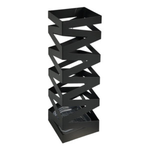 Set di 4 Portaombrello Metal 17x17x48 Cm In Metallo Nero Lucido