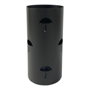 Set di 4 Portaombrello Rain D 24xh48 In Metallo Nero Lucido