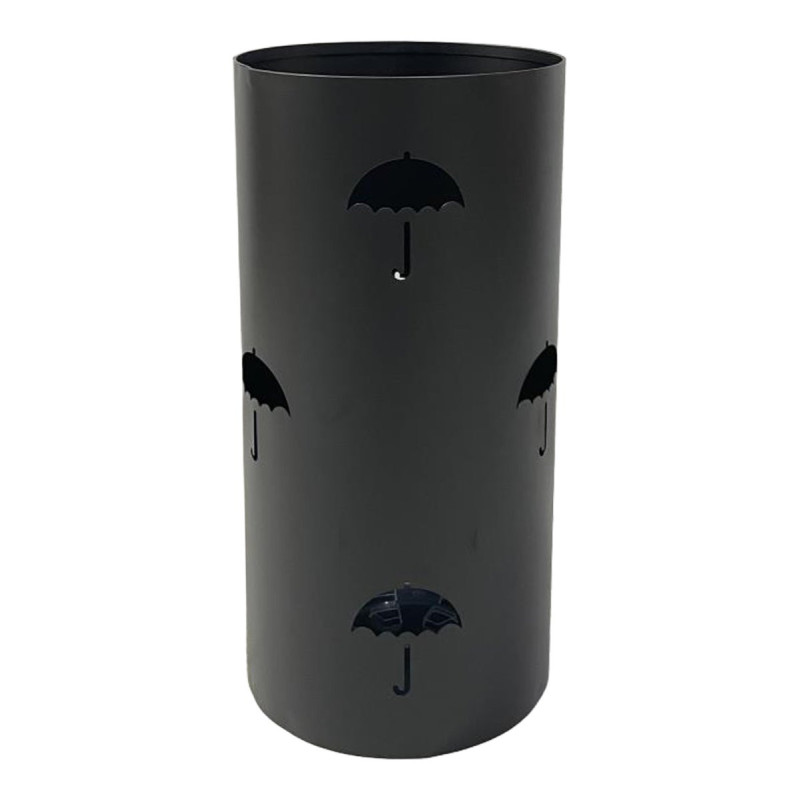 Set di 4 Portaombrello Rain D 24xh48 In Metallo Nero Lucido