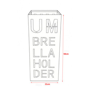 Zoom Set di 4 Portaombrello Brella 21x21x50 Cm In Metallo Mat Salvia