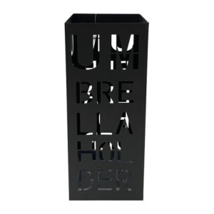 Set di 4 Portaombrello Brella 21x21x50 Cm In Metallo Mat Nero
