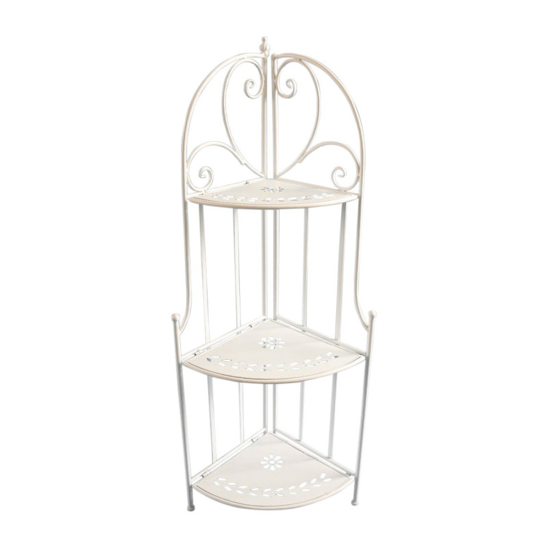 Set di 2 angoliere Corte 30x30x120cm metallo crema salvaspazio