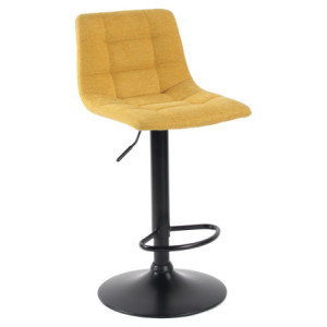 Set di 2 Sgabelli Clayton In Tessuto Senape E Base Nera