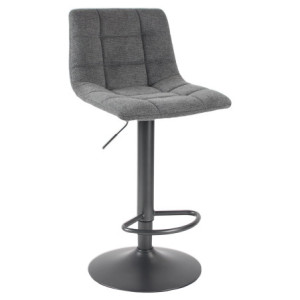 Set di 2 Sgabelli Clayton In Pu Tessuto Grigio E Base Grigio