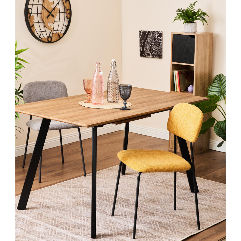 Set di 4 Sedie Brenda tessuto senape 45x44x81,5cm moderne casa