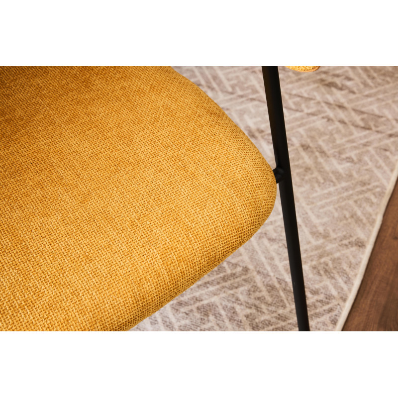 Set di 4 Sedie Brenda tessuto senape 45x44x81,5cm moderne casa