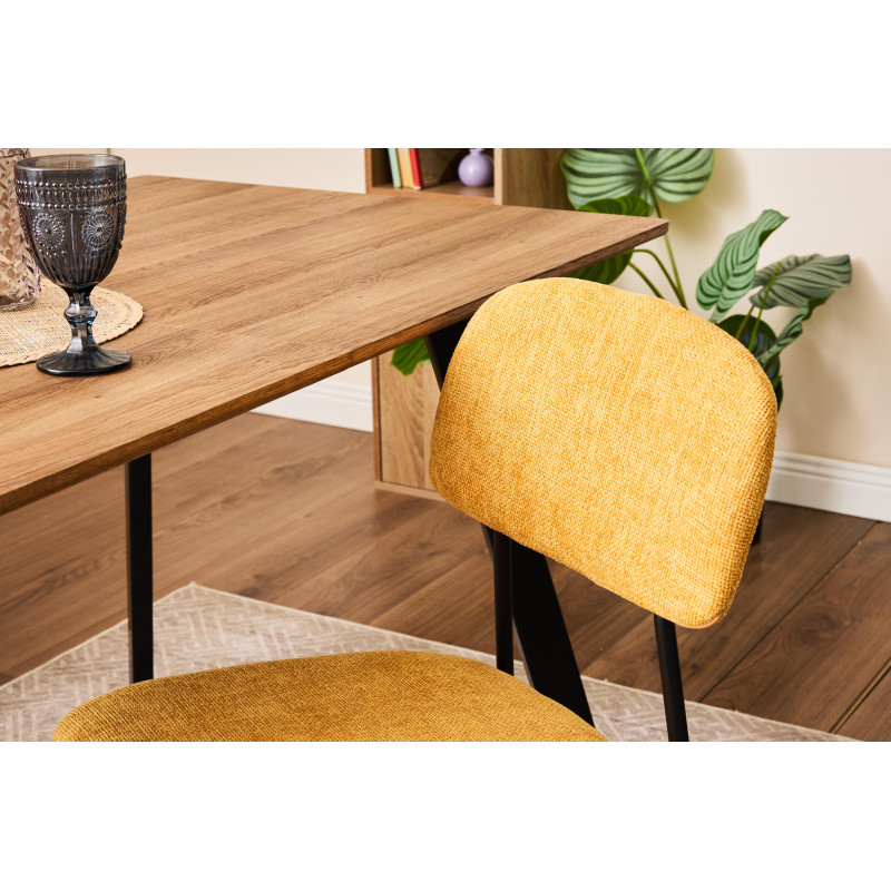 Set di 4 Sedie Brenda tessuto senape 45x44x81,5cm moderne casa