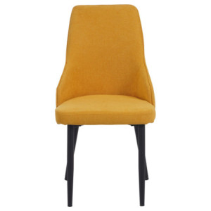 Zoom Set di 4 Sedie Chantal In Tessuto Senape E Gambe Nero Opaco