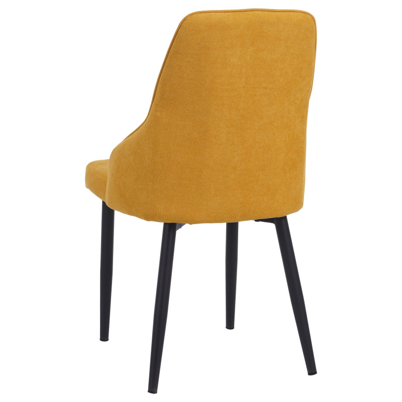 Set di 4 Sedie Chantal tessuto senape gambe nero opaco moderne