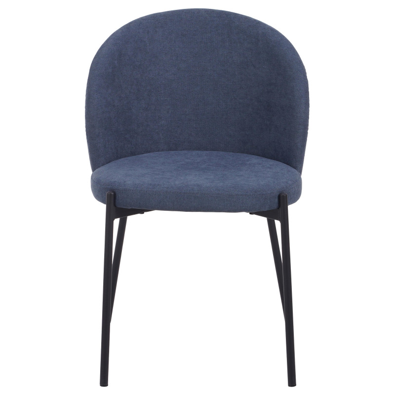 Set di 4 Sedie Shelly tessuto blu 55x45x80cm moderne imbottite