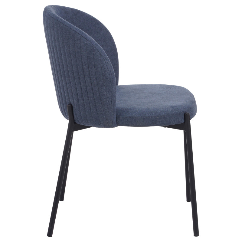 Set di 4 Sedie Shelly tessuto blu 55x45x80cm moderne imbottite
