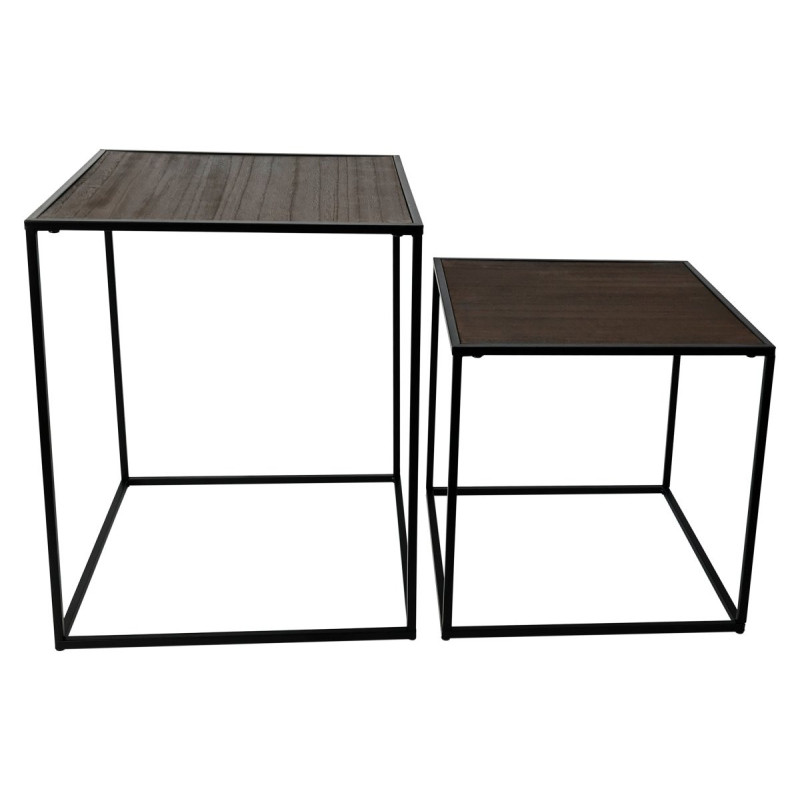 Set di 4 confezioni 2 tavolini Naple grigio scuro/nero moderni