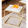 Set di 4 confezioni 2 tavolini Messina bianco marmo/oro moderni