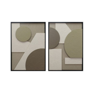 Set di 6 Stampe Su Canvas Round 3d 50x70 Cm 2 Assortimenti