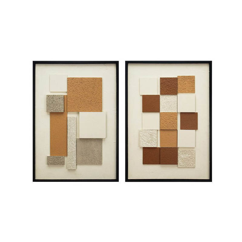 Set di 6 Stampe su Canvas Square 3D 50x70cm quadri moderni casa