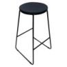Set di 6 Sgabelli Colby Tessuto Nero Gambe Nere Moderni