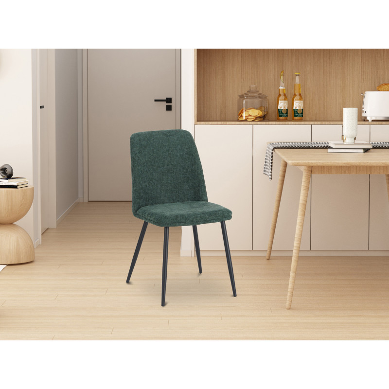 Set di 4 Sedie Tracy tessuto verde scuro 57x45x84cm moderne