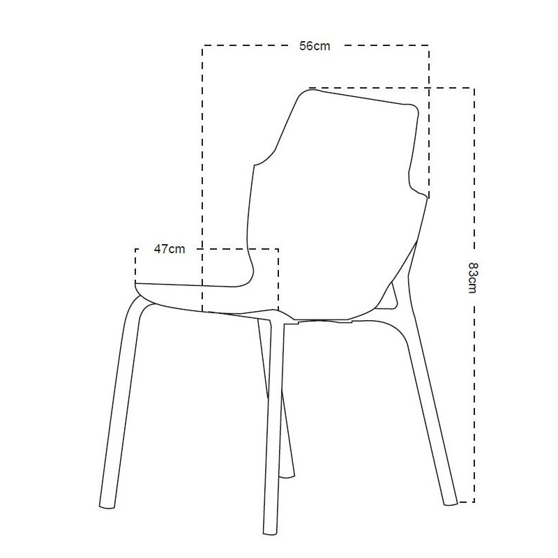 Set di 4 Sedie Shila PP grigio 56x47x83cm sedie moderne versatili