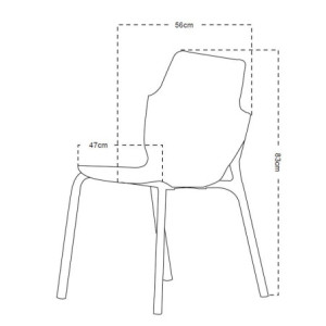 Zoom Set di 4 Sedie In Pp Shila Tortora 56x47x83cm