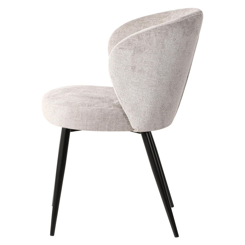Set di 2 Poltroncine Evelyn tessuto tortora 58x48x80,5cm moderne