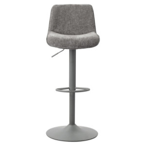 Zoom Set di 2 Sgabelli Cindy In Tessuto Grigio 50,5x45x88,5-110cm