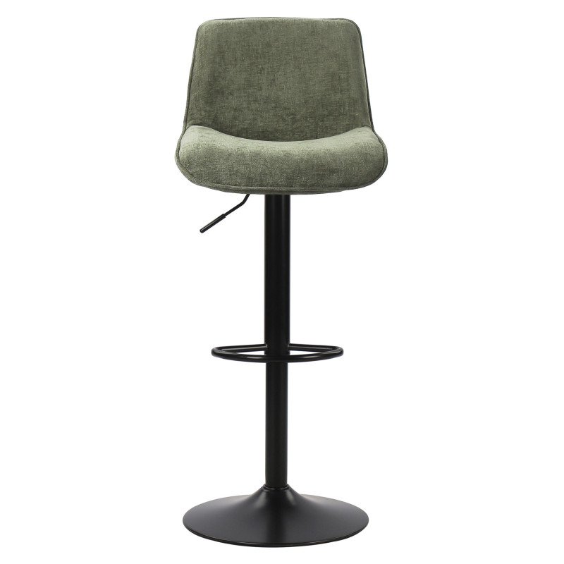 Set di 2 Sgabelli Cindy tessuto verde 50,5x45x88,5-110cm moderni