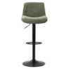 Set di 2 Sgabelli Cindy tessuto verde 50,5x45x88,5-110cm moderni