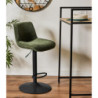 Set di 2 Sgabelli Cindy tessuto verde 50,5x45x88,5-110cm moderni