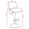 Set di 2 Sgabelli Cindy tessuto mattone 50,5x45x88,5-110cm moderni