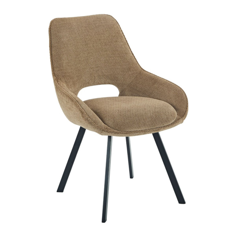 Set di 4 Sedie Krystal In Tessuto Marrone Dimensione 63x57x82cm