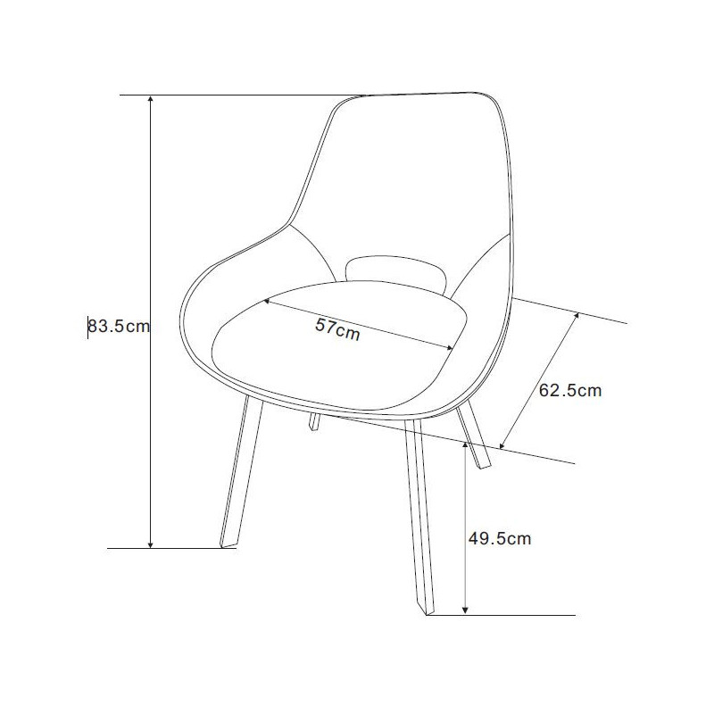 Set di 4 Sedie Krystal In Tessuto Mattone Dimensione 63x57x82cm