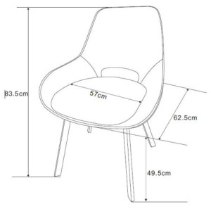 Zoom Set di 4 Sedie Krystal In Tessuto Avio Scuro Dimensione 63x57x82cm